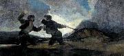Francisco de goya y Lucientes Duel with Cudgels oil painting on canvas